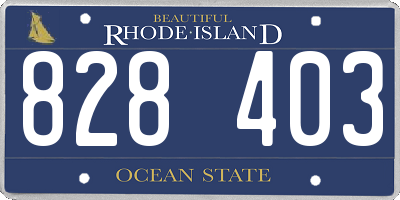 RI license plate 828403