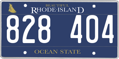 RI license plate 828404