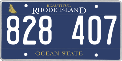 RI license plate 828407