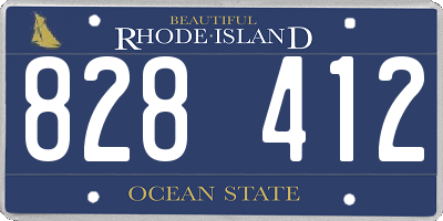 RI license plate 828412