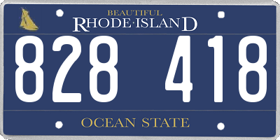 RI license plate 828418