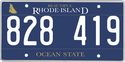 RI license plate 828419