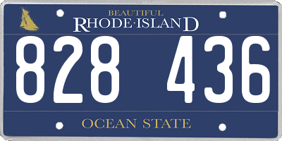 RI license plate 828436