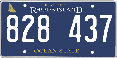 RI license plate 828437
