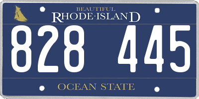 RI license plate 828445