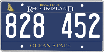 RI license plate 828452