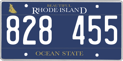 RI license plate 828455