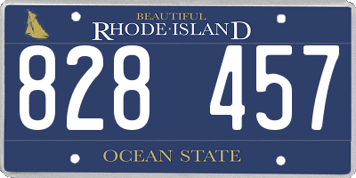 RI license plate 828457