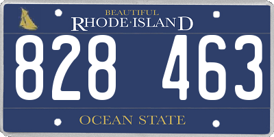 RI license plate 828463