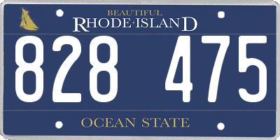RI license plate 828475