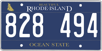 RI license plate 828494