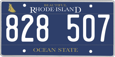 RI license plate 828507