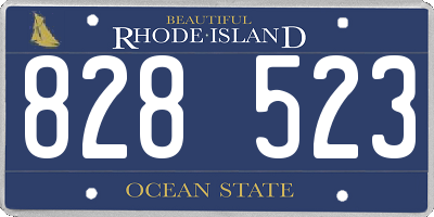 RI license plate 828523