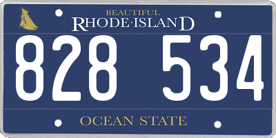 RI license plate 828534