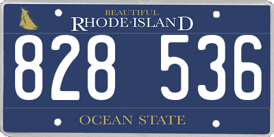 RI license plate 828536
