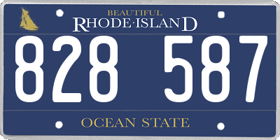 RI license plate 828587