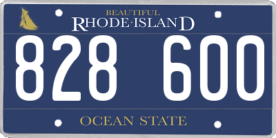RI license plate 828600