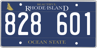 RI license plate 828601