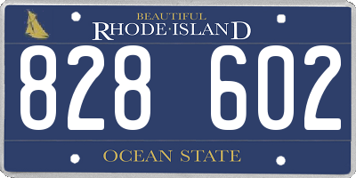RI license plate 828602