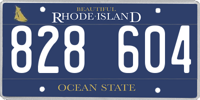 RI license plate 828604