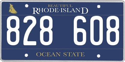 RI license plate 828608
