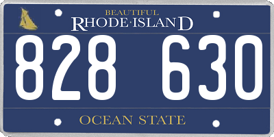 RI license plate 828630