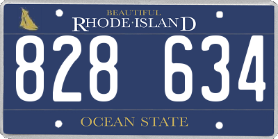 RI license plate 828634