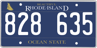 RI license plate 828635