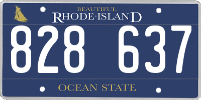 RI license plate 828637