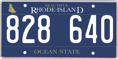 RI license plate 828640
