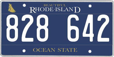 RI license plate 828642