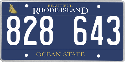 RI license plate 828643