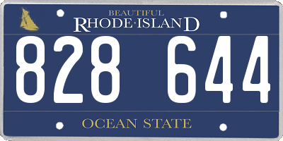 RI license plate 828644