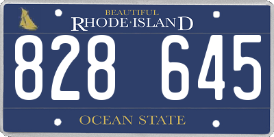 RI license plate 828645