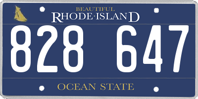 RI license plate 828647