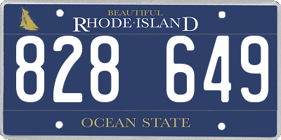 RI license plate 828649