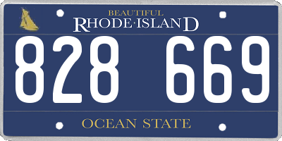 RI license plate 828669