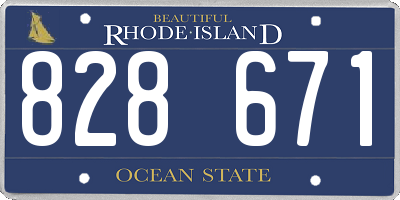 RI license plate 828671