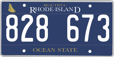 RI license plate 828673