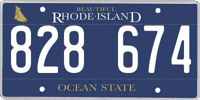 RI license plate 828674