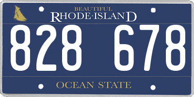 RI license plate 828678