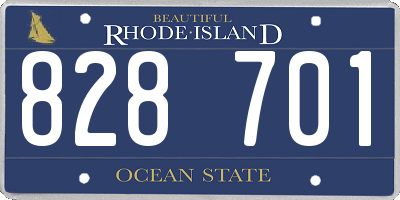 RI license plate 828701