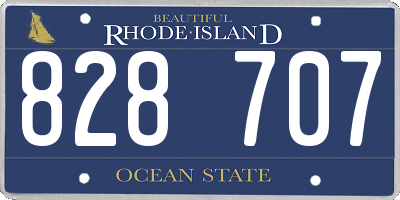RI license plate 828707