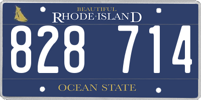 RI license plate 828714