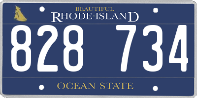 RI license plate 828734