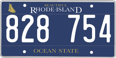 RI license plate 828754
