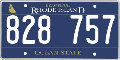 RI license plate 828757