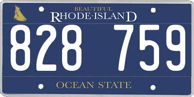 RI license plate 828759
