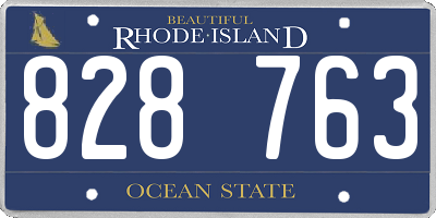 RI license plate 828763