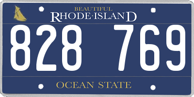 RI license plate 828769